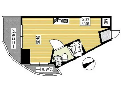 フレックス天神(ワンルーム/2階)の間取り写真