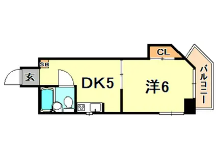 シンプルライフ荒田(1DK/2階)の間取り写真