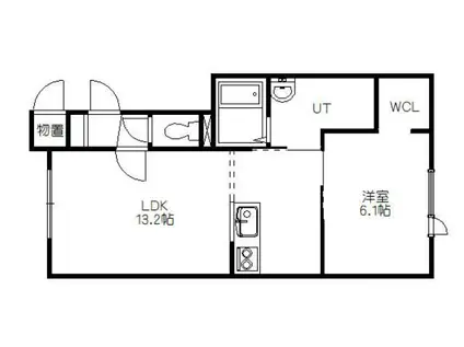 サンクレア(1LDK/2階)の間取り写真