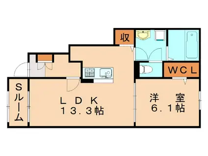 ロータス スクエアB(1LDK/1階)の間取り写真