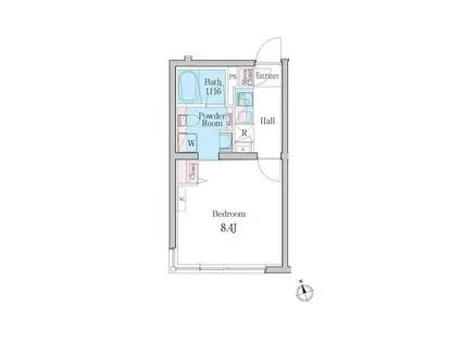 デュオメゾン自由が丘(1K/3階)の間取り写真