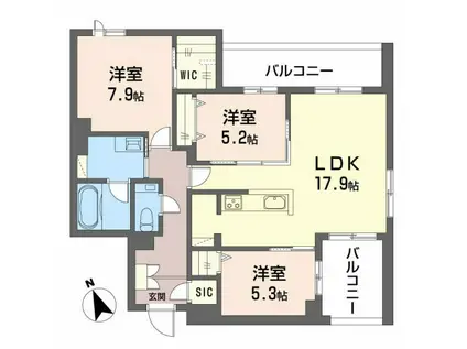 クレイエール(2LDK/4階)の間取り写真