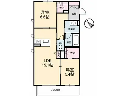 セントラル大町(2LDK/2階)の間取り写真