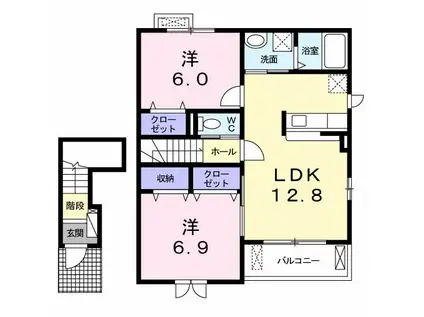 サン モールII(2LDK/1階)の間取り写真
