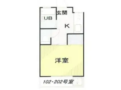 ハイテックIII番館(1K/2階)の間取り写真