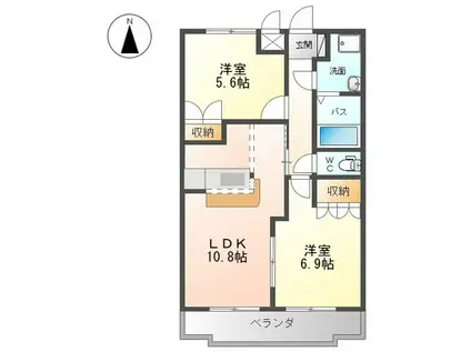 サンクチュアリ III(2LDK/2階)の間取り写真