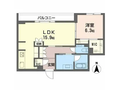 シークリサンス岡本(1LDK/2階)の間取り写真