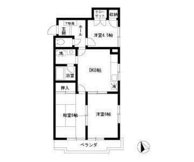 メゾン本行徳(2LDK/1階)の間取り写真