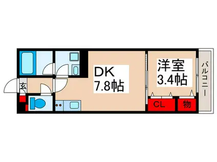 ユーフォリア(1DK/1階)の間取り写真