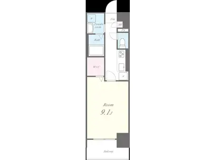 ライツ福助(1K/3階)の間取り写真