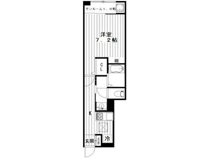 インフィニティパレス(1K/1階)の間取り写真