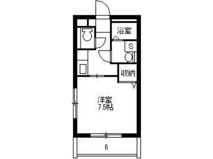 LUANA(1K/4階)の間取り写真