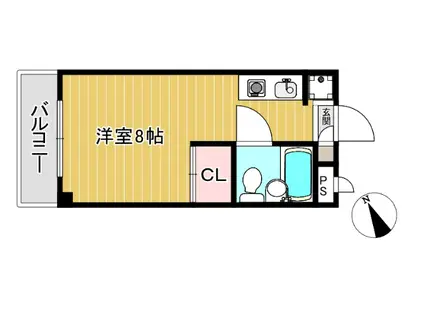 WILL東伏見(ワンルーム/1階)の間取り写真