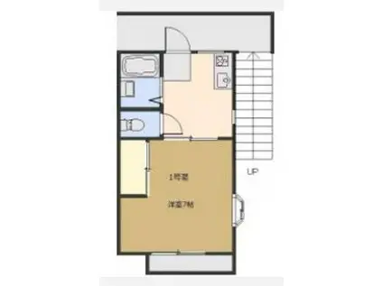 和喜第2ハイツ(1K/2階)の間取り写真