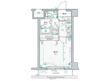 アークフラッツ品川(1K/1階)の間取り写真