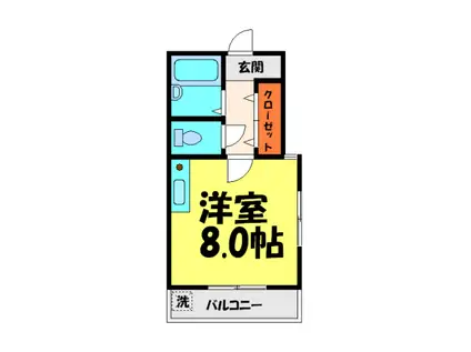 ソレイユ花屋敷(1K/3階)の間取り写真