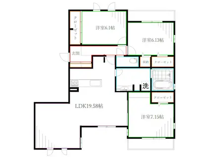 KEYAKI(3LDK/2階)の間取り写真