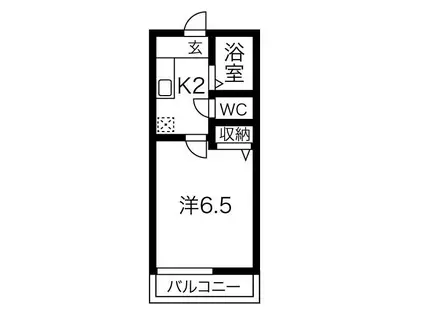 ヴィブレ浅井(1K/2階)の間取り写真