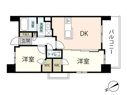 ソフィアコート江波南(2LDK/7階)の間取り写真