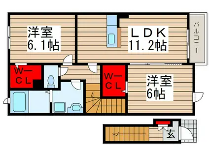 リーフガーデンIII(2LDK/2階)の間取り写真