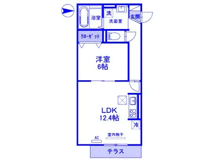 LAMAISONDECERISIER(1LDK/1階)の間取り写真