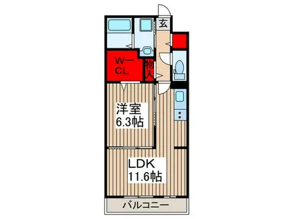 プレッソ 沼南(1LDK/2階)の間取り写真