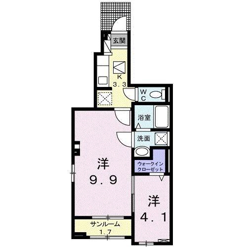 サリーチェ唐津(2K/1階)の間取り写真