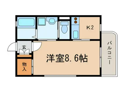 アプリコット(1K/1階)の間取り写真
