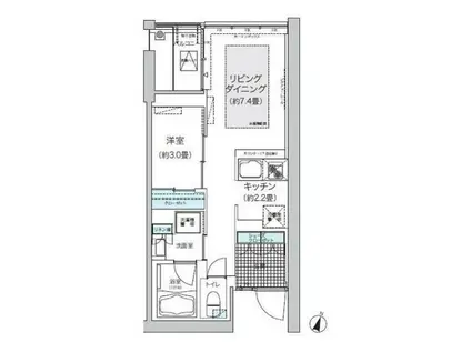 ガーデニエール砧 ウエスト(1LDK/1階)の間取り写真