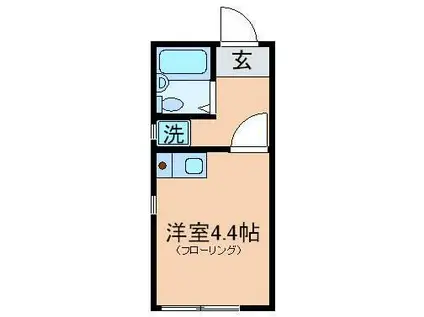 レット・イット・ビー(1K/1階)の間取り写真