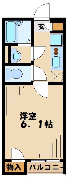 レオネクスト幸良III(1K/2階)の間取り写真