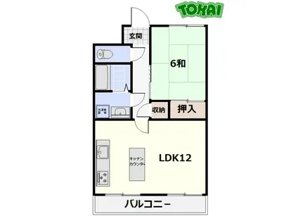 プロムナードマンション(1LDK/3階)の間取り写真