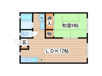 メゾンドさとう(1LDK/1階)の間取り写真