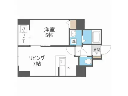 ピュアウイング(1LDK/7階)の間取り写真