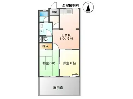 ハイツシュン(2LDK/1階)の間取り写真