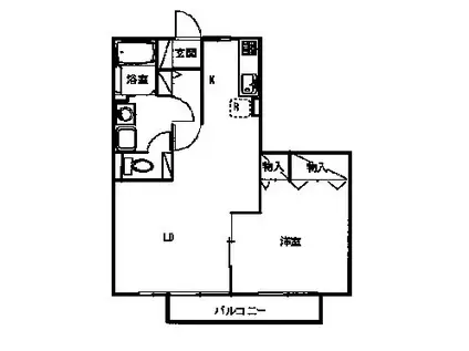 ビュー金上 C棟(1LDK/2階)の間取り写真