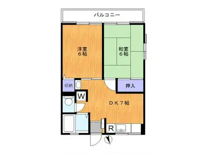 SUNハイツ(2DK/1階)の間取り写真