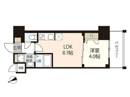 S-RESIDENCE鶴見町ALTANO(1LDK/3階)の間取り写真