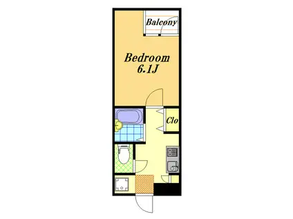 レフィナード舞浜(1K/2階)の間取り写真