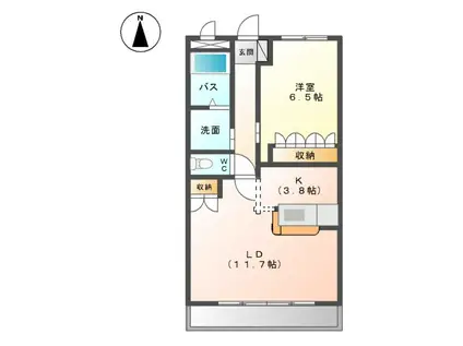 ロイヤル・ツインズ(1LDK/3階)の間取り写真