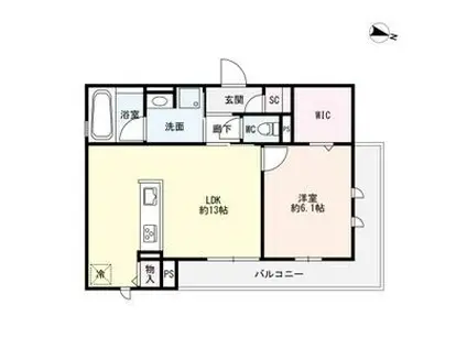 SIEBEN YOTSUYA(1LDK/3階)の間取り写真