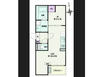 JACK SHIBATAHONDORII(1LDK/2階)の間取り写真