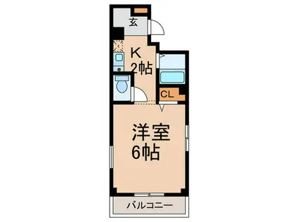 ルネ六甲(ワンルーム/3階)の間取り写真