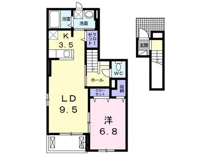 CENTURY HEIGHTS(1LDK/2階)の間取り写真