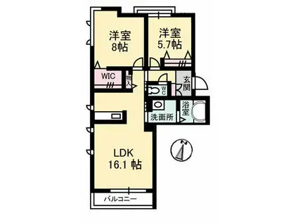 プレミアスV(2LDK/3階)の間取り写真