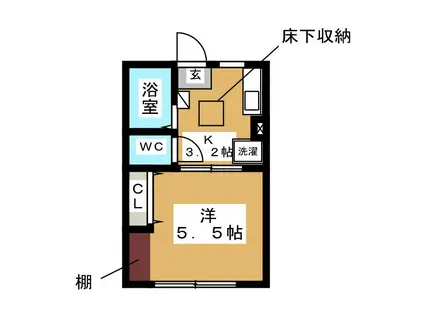エスポワール八景(1K/1階)の間取り写真