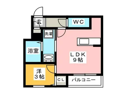 LECOCON岐阜I(1LDK/3階)の間取り写真