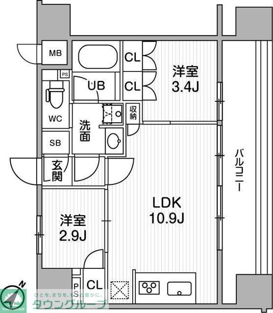 NIDO SUGAMO(2LDK/8階)の間取り写真