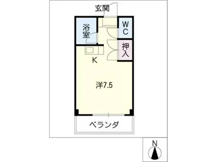 メゾンテンプル(ワンルーム/3階)の間取り写真