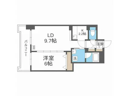 スクエアマンション614Ⅱ(1LDK/2階)の間取り写真